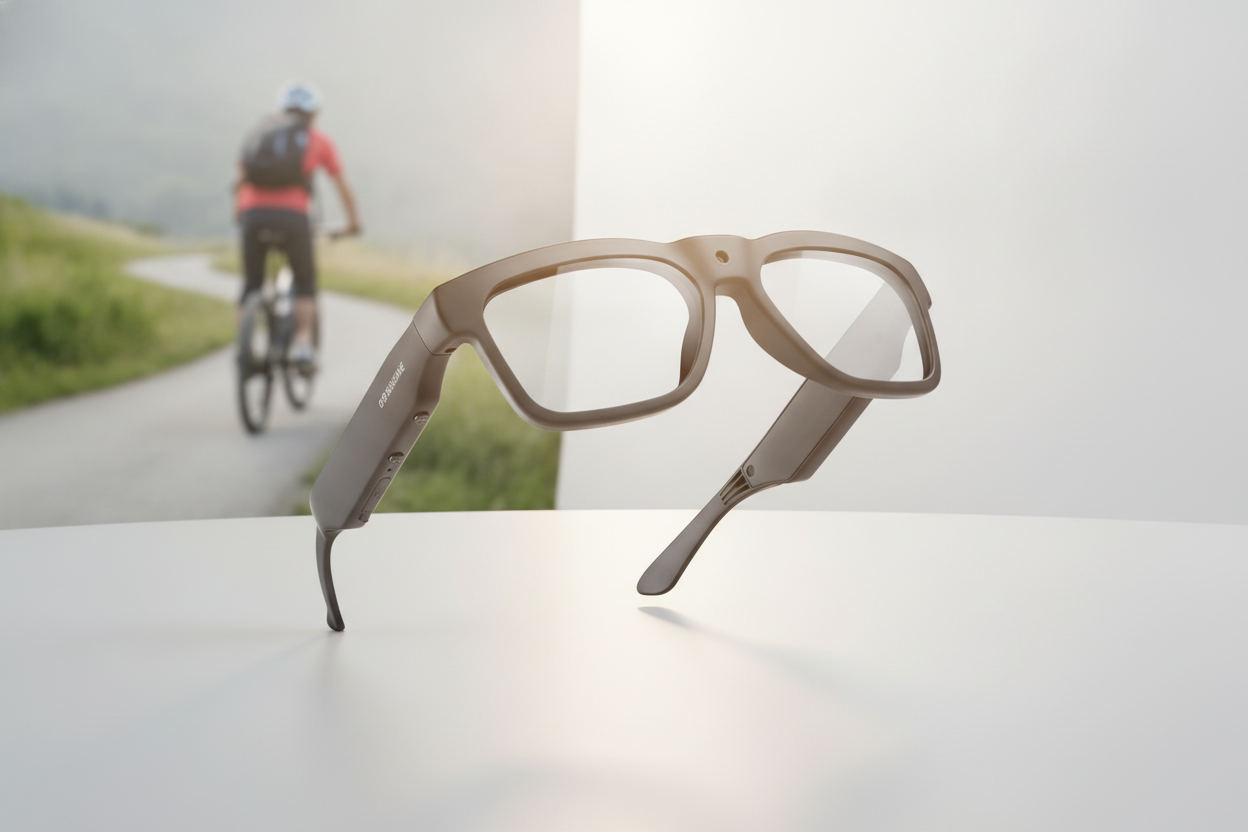 4K camera glasses product hero for outdoor hands-free recording