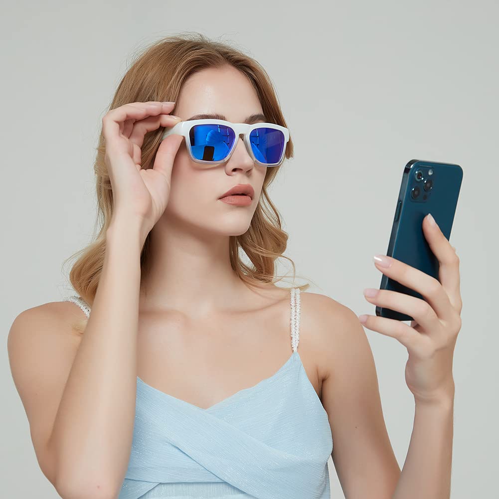 Occhiali audio OhO Sunshine Elite Smart Bluetooth con connessione al telefono cellulare e lenti polarizzate UV400 per lo sport
