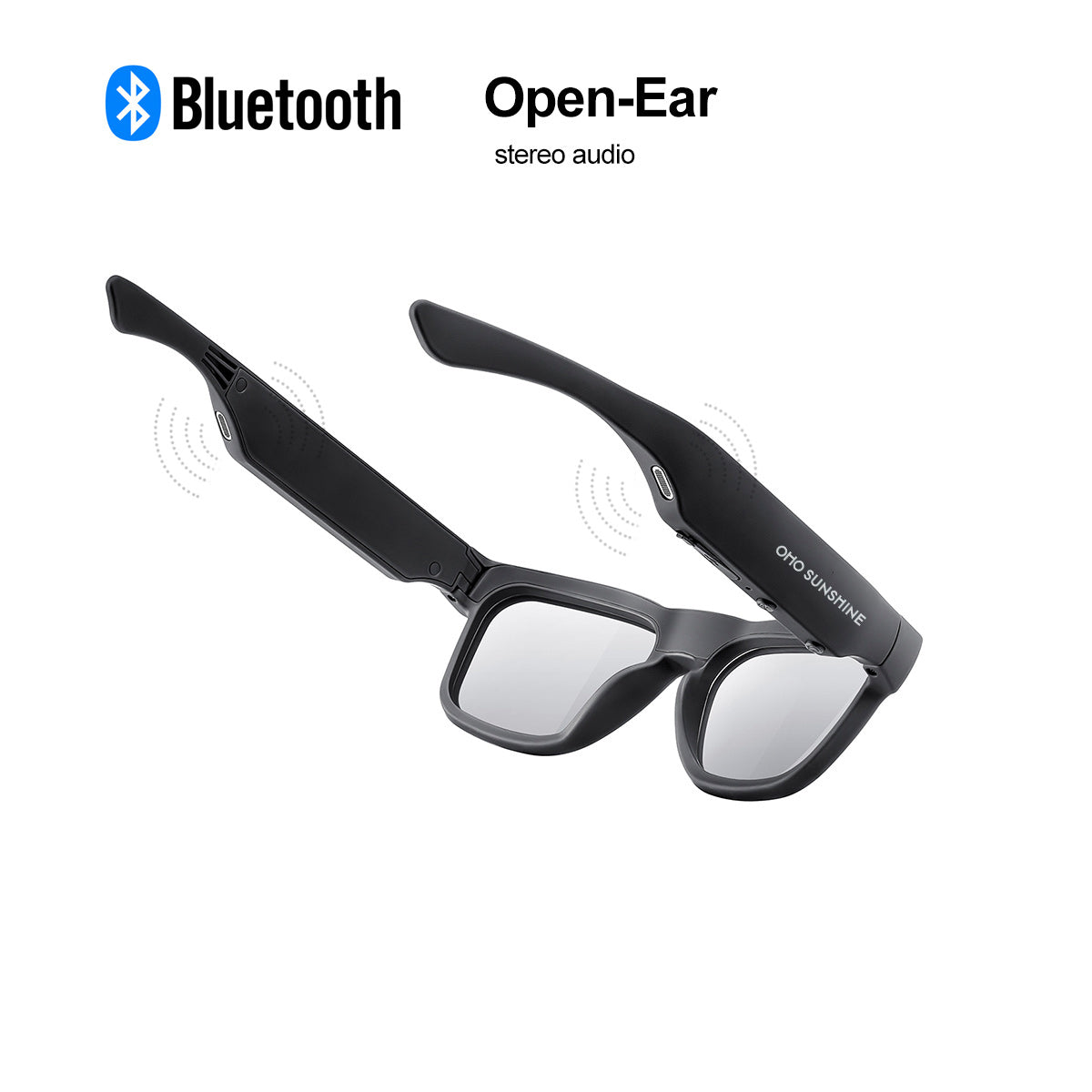 OhO Sunshine Edge Smart Glasses mit Full HD 1080p 64 GB Videoaufzeichnungskamera und Bluetooth-Lautsprecher mit Blaulicht-Blockierungslinse