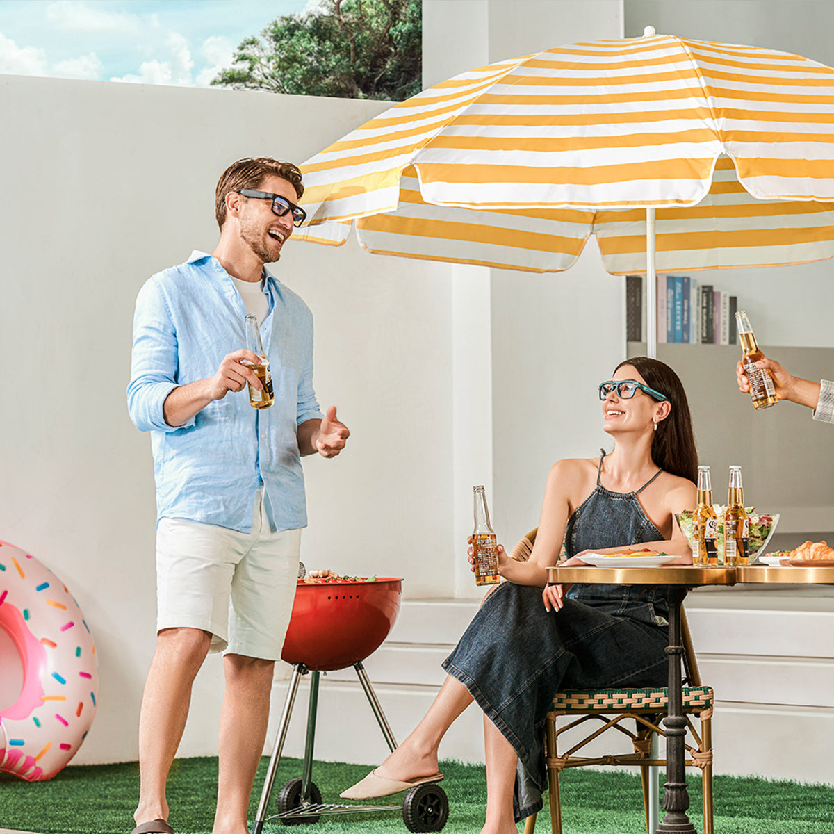 OhO Sunshine Edge 256GB Camera Glasses Full HD 1080p Video Recording & Bluetooth Audio Speaker for Music & Phone Call