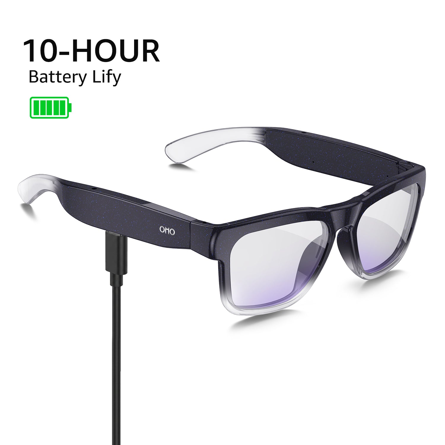 OhO Sunshine GlobeEar Smart Bluetooth AI Translation Glasses - Blue Light Blocking & Photochromic Lens