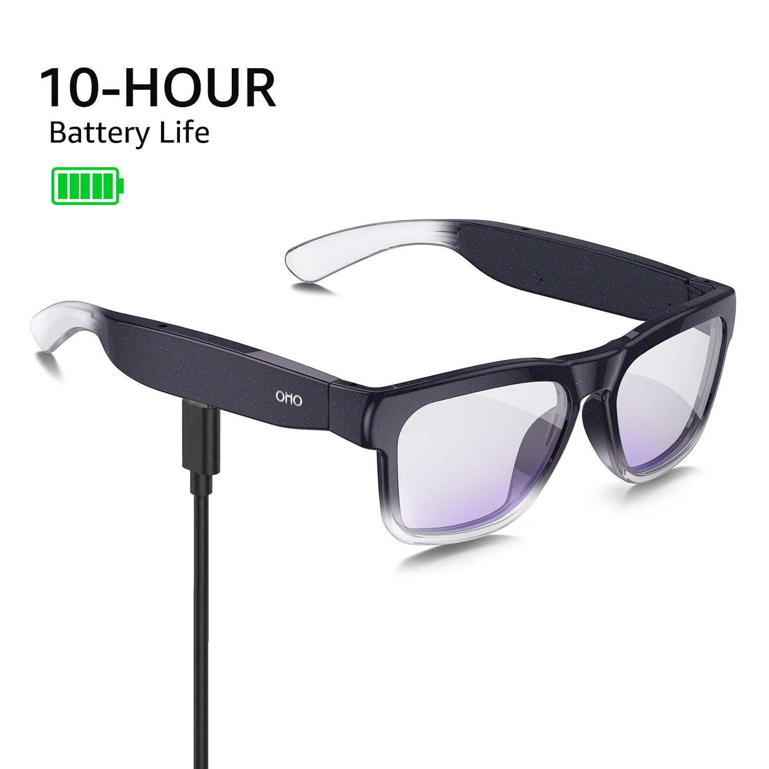 OhO Sunshine GlobeEar Smart Bluetooth AI Translation Glasses - Blue Light Blocking & Photochromic Lens