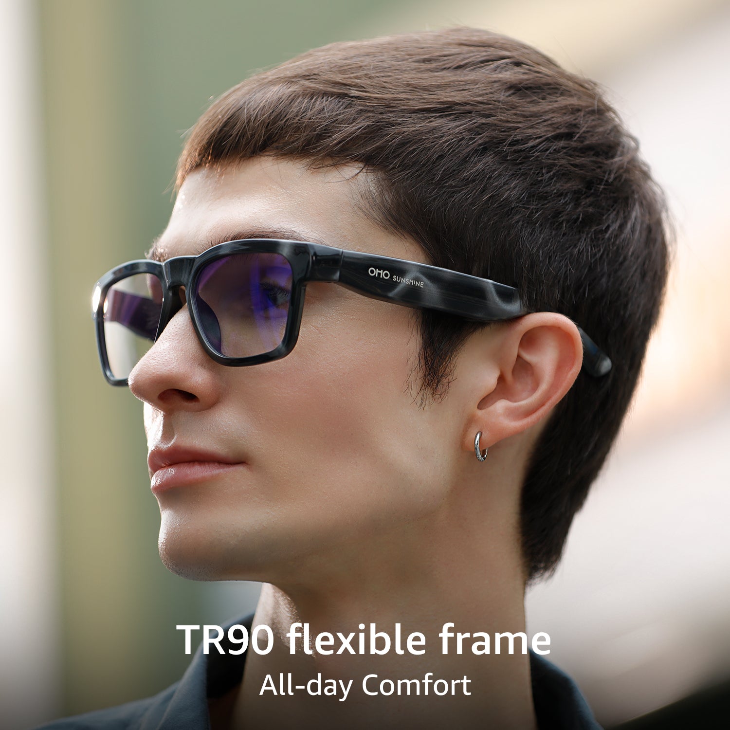 OhO Sunshine GlobeEar Smart Bluetooth-Brille – Blaulichtblockierende und photochrome Linse