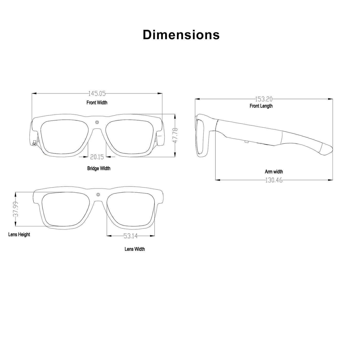 OhO Sunshine Livi Full HD Camera Sunglasses Recording 1080p Video with Wifi Real Time Transfer to Phone 128GB Built in Memory