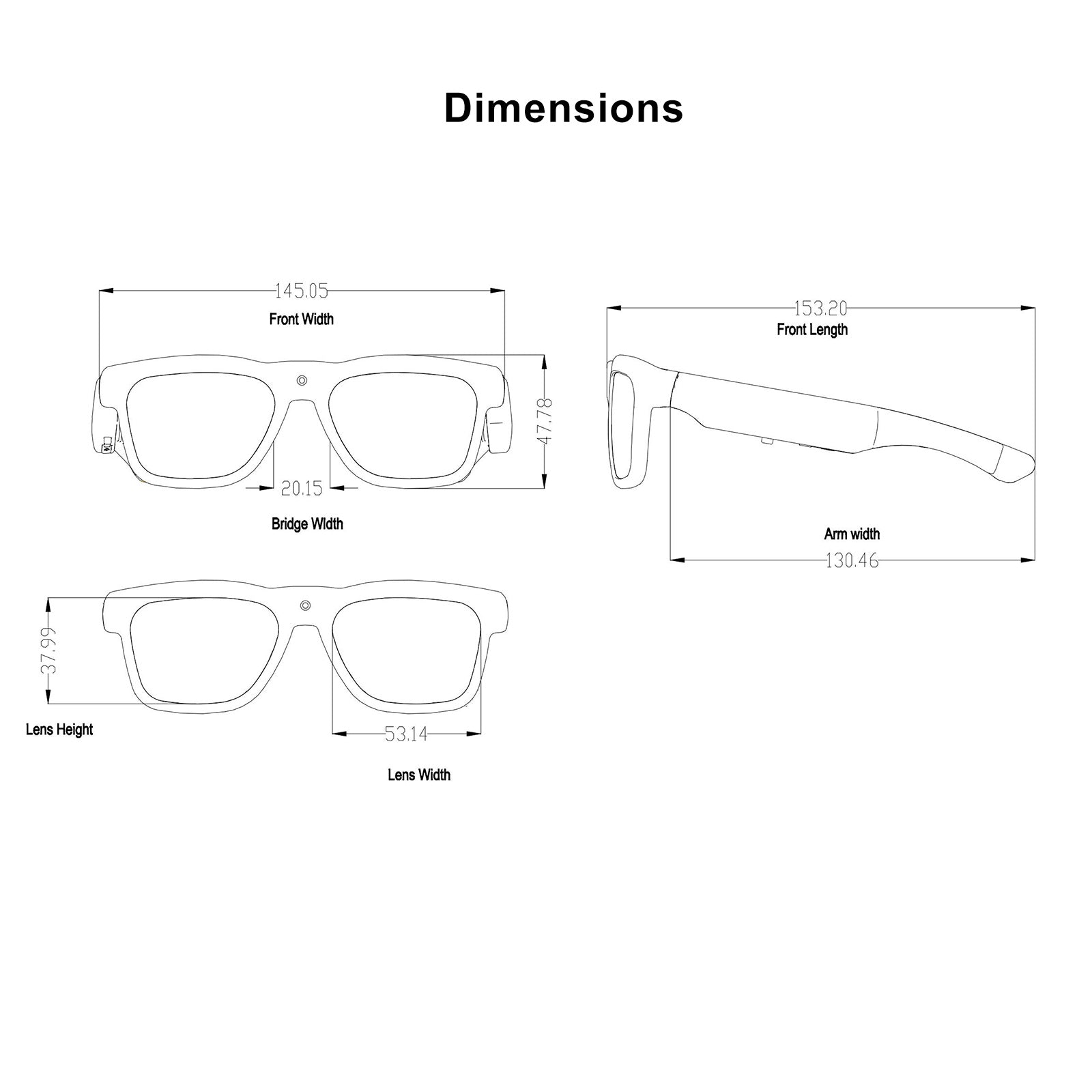 OhO Sunshine Livi Full HD Camera Sunglasses Recording 1080p Video with Wifi Real Time Transfer to Phone 256GB Built in Memory