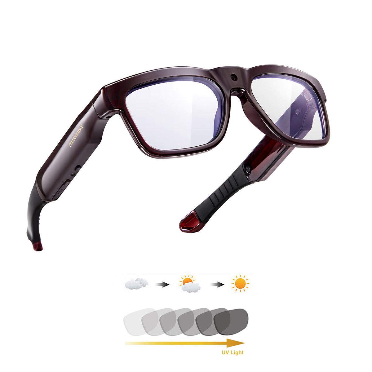 OhO Sunshine Livi Full HD Camera Sunglasses Recording 1080p Video with Wifi Real Time Transfer 64GB Memory