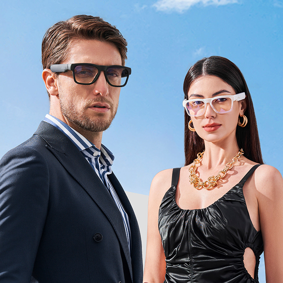 Occhiali intelligenti OhO Sunshine Sunblazer con altoparlante audio Bluetooth e lettore musicale MP3 per uso esterno e interno