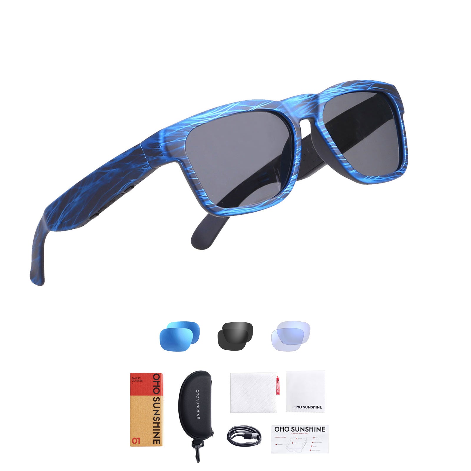 OhO Sunshine Elingo Wireless AI Language Smart Glasses Translator Headset 164 Language Translation