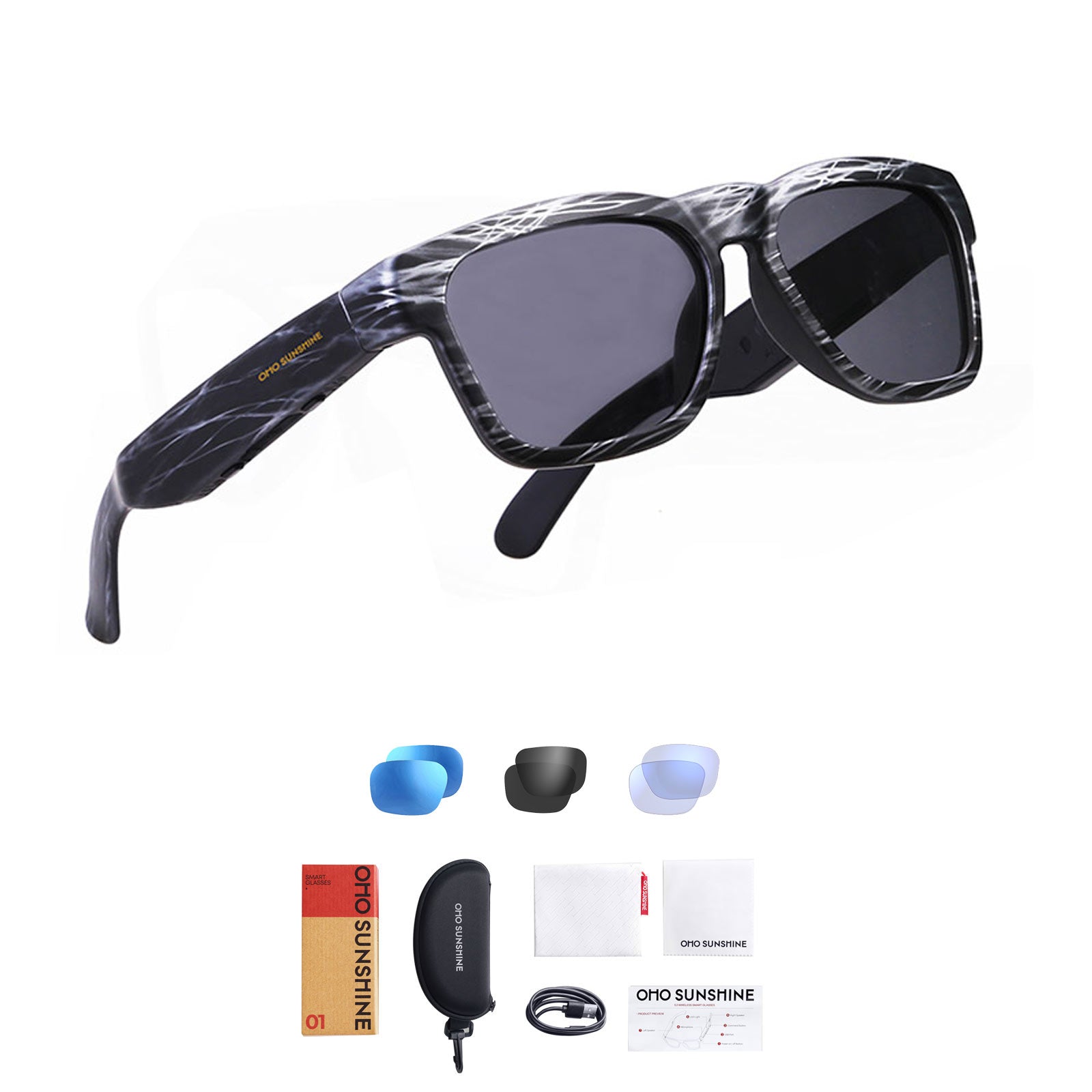 OhO Sunshine Elingo Smart Translation Glasses Integrated with AI Chat Mode Supporting 164 Languages