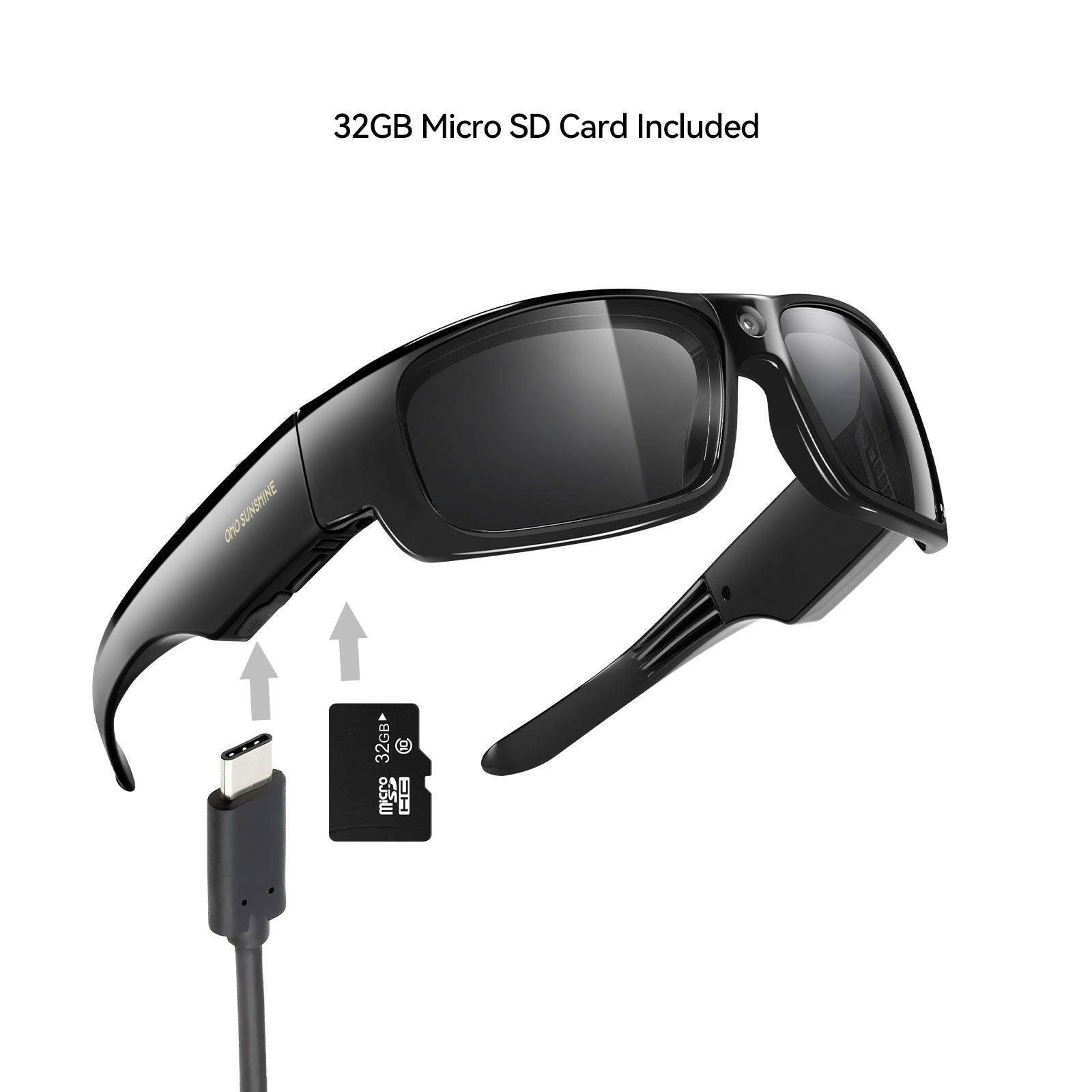 OhO Sunshine Focus Camera Glasses - HD 1080p & 16MP Polarized