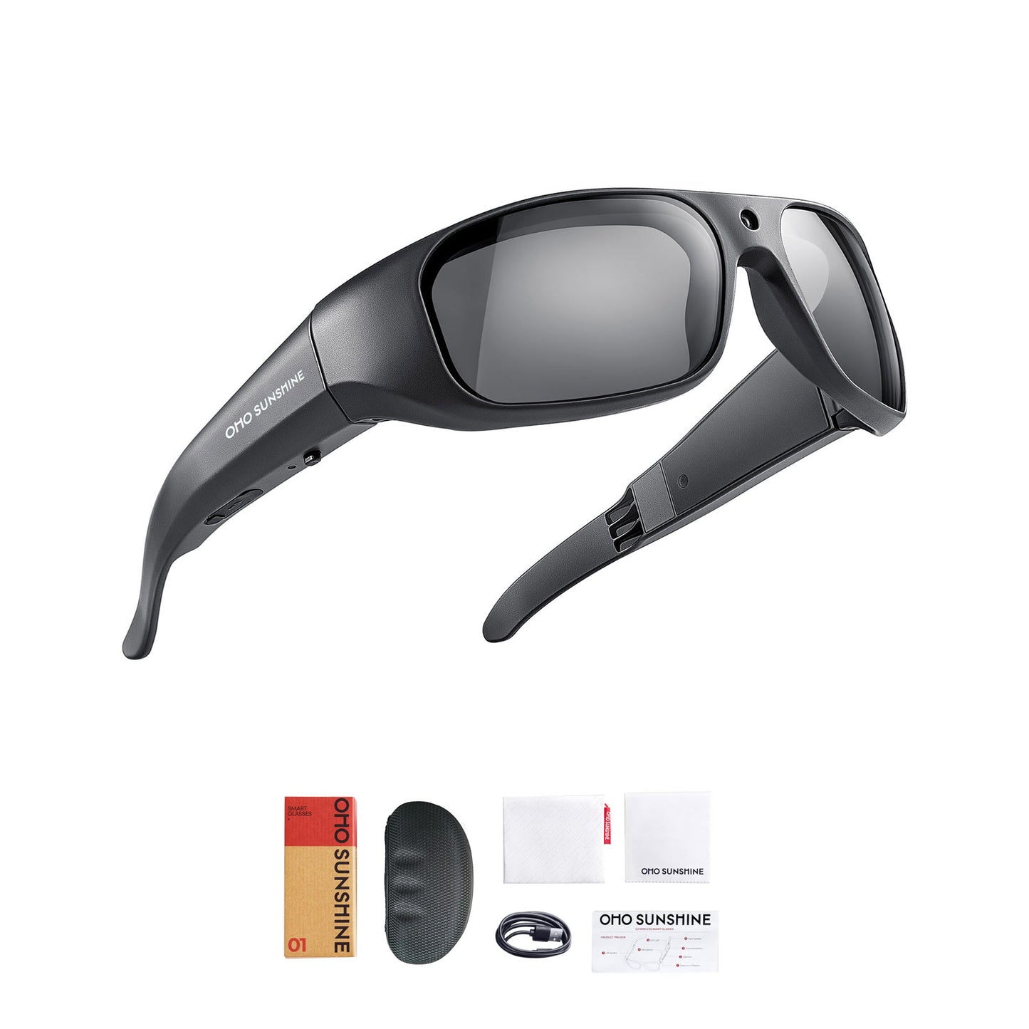 Occhiali da sole OhO Sunshie Brave 4K con videocamera, qualità video Ultra HD, memoria da 32 GB