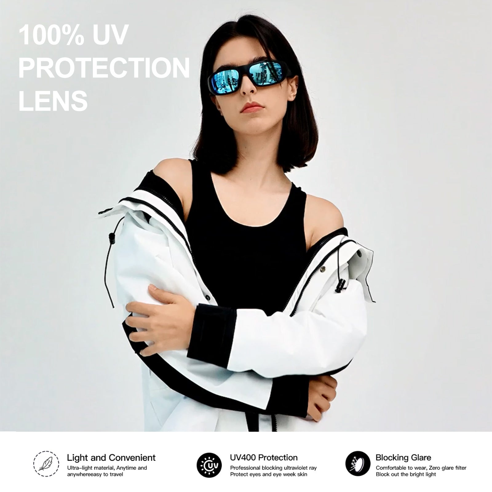 Gafas inteligentes OhO Sunshine Pulse con Bluetooth, audio y altavoz de oído abierto, UV 400, para deportes al aire libre