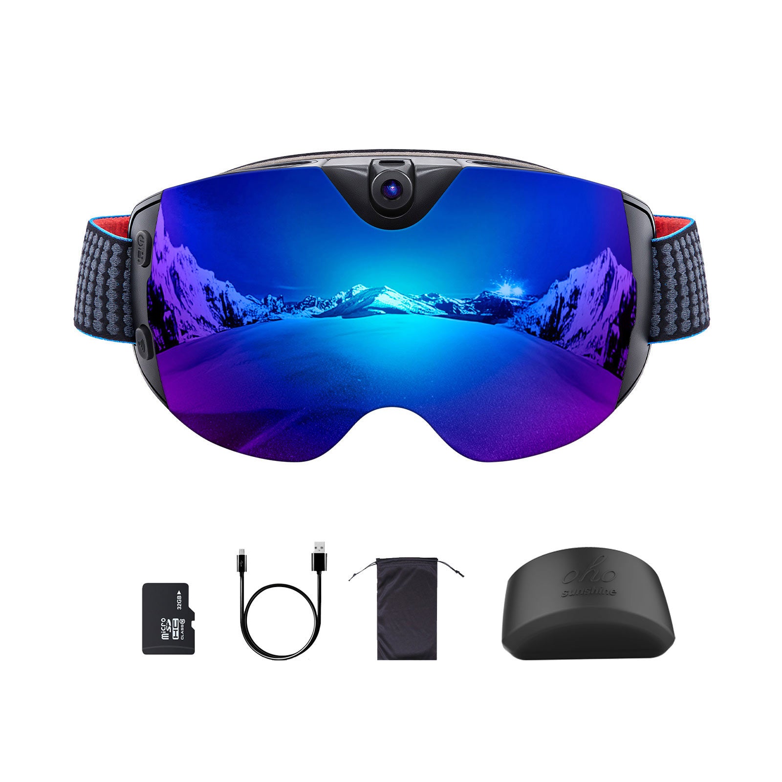 OhO Sunshine Skyshot Smart Ski Goggles with Camera - 4K & 24M Anti-Fog