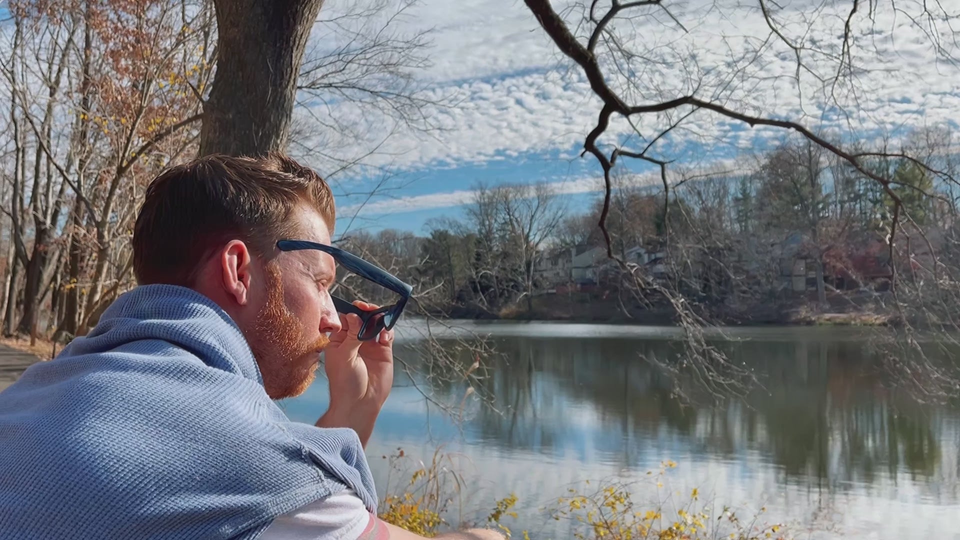 Gafas de audio inteligentes OhO Sunshine Elite con Bluetooth, bloqueo de luz azul y lentes fotocromáticas para interiores y exteriores