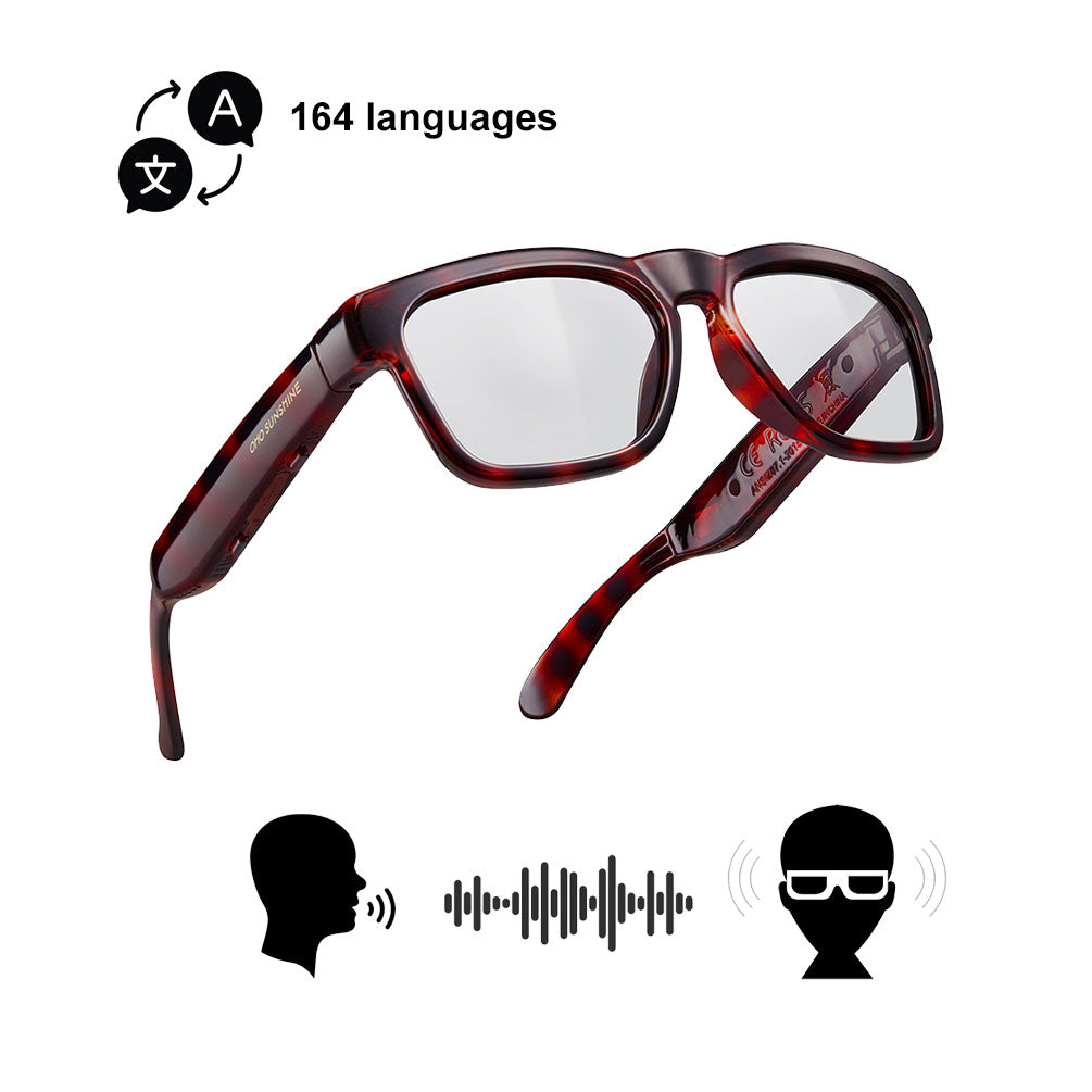 OhO Sunshine Elingo AI Translation Bluetooth Glasses with 164 Languages Dual-Ear Free Talk simultaneous interpretation