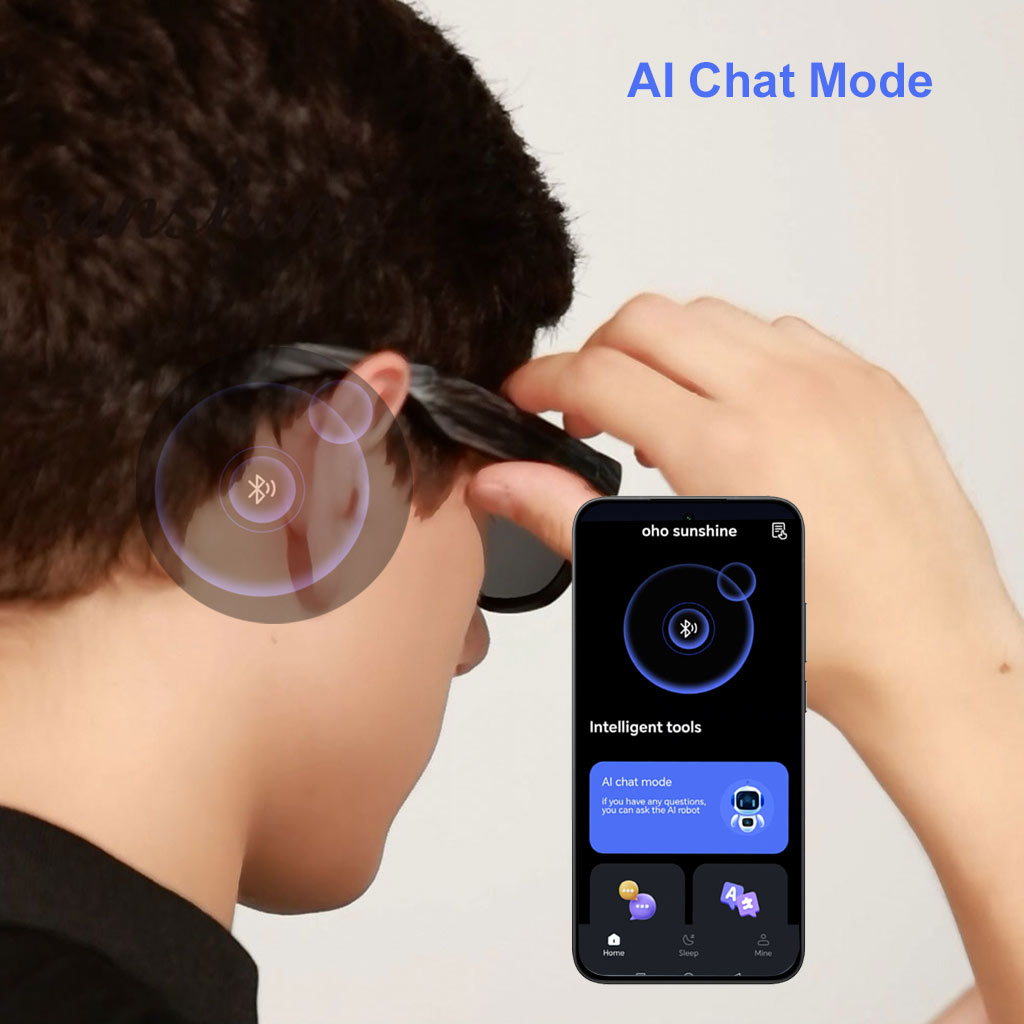 OhO Sunshine Elingo Smart Translation Glasses Integrated with AI Chat Mode Supporting 164 Languages