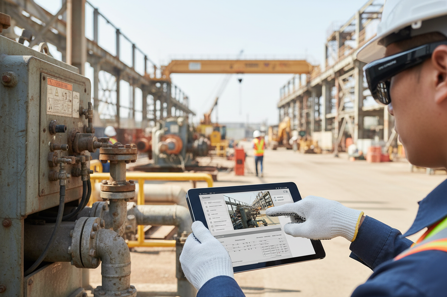 Hands-free inspection smart glasses used for first-person field documentation during a site walkthrough