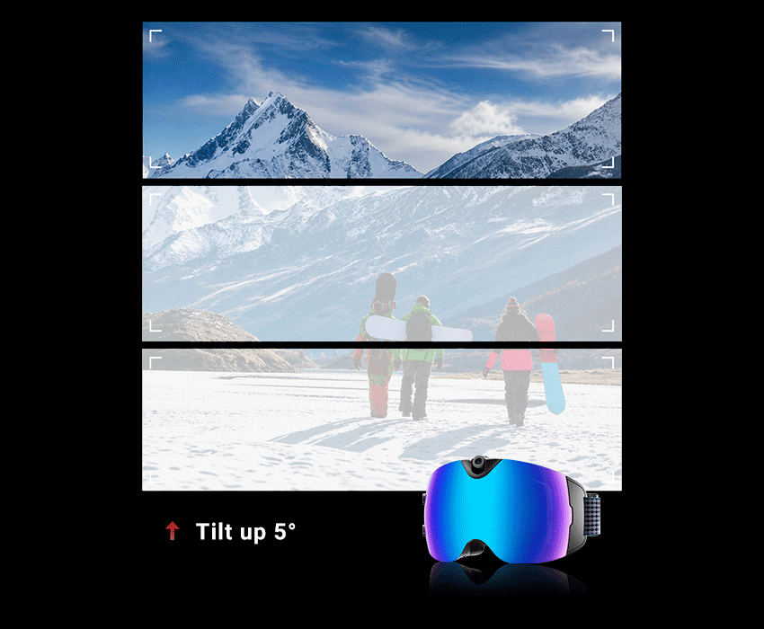 OhO Sunshine Lunettes de ski intelligentes avec caméra 4K avec WiFi, photo 24M, antibuée - Skyshot