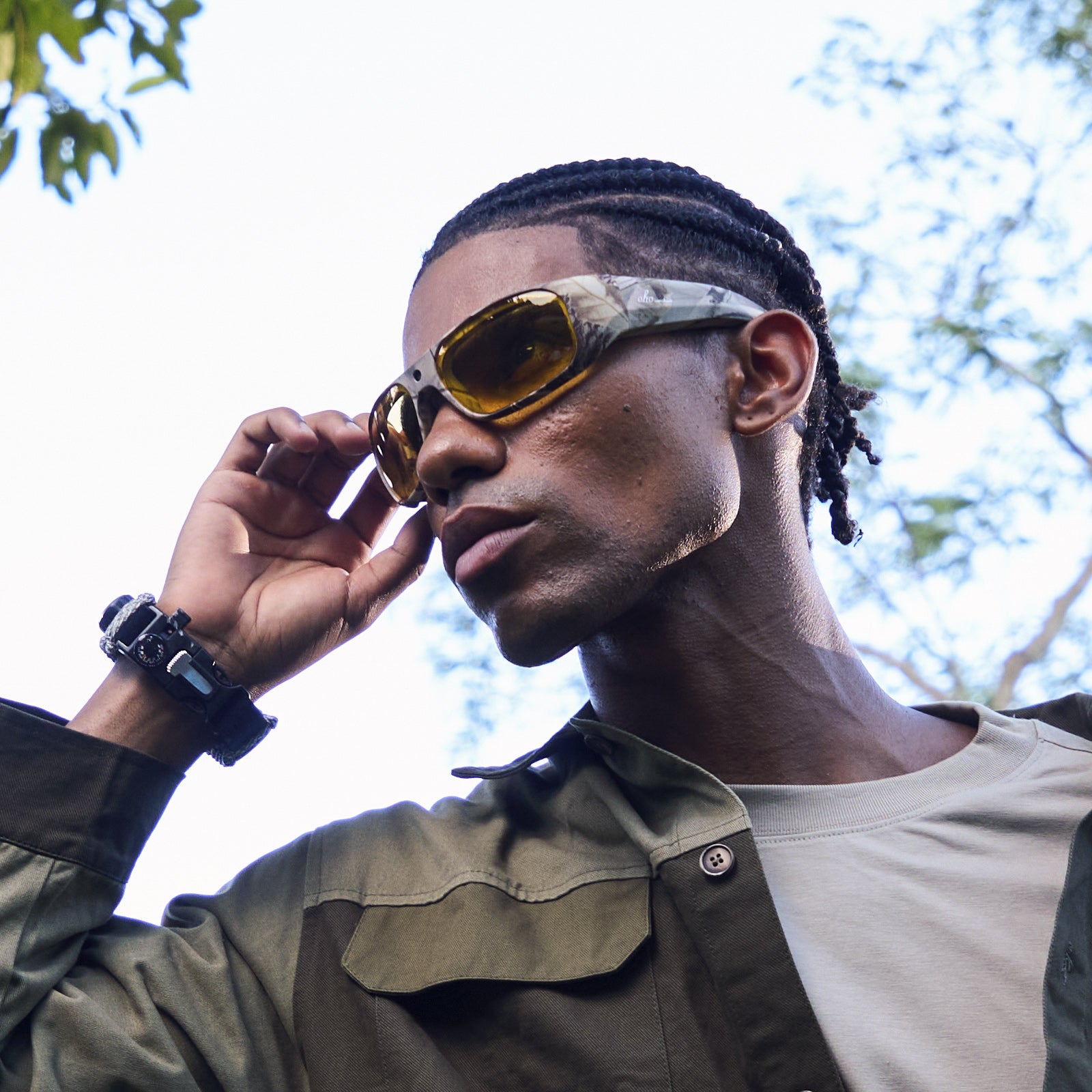 OhO Sunshine Camouflage Sunglasses with 4K Camera for Hunting and Outdoor Adventures