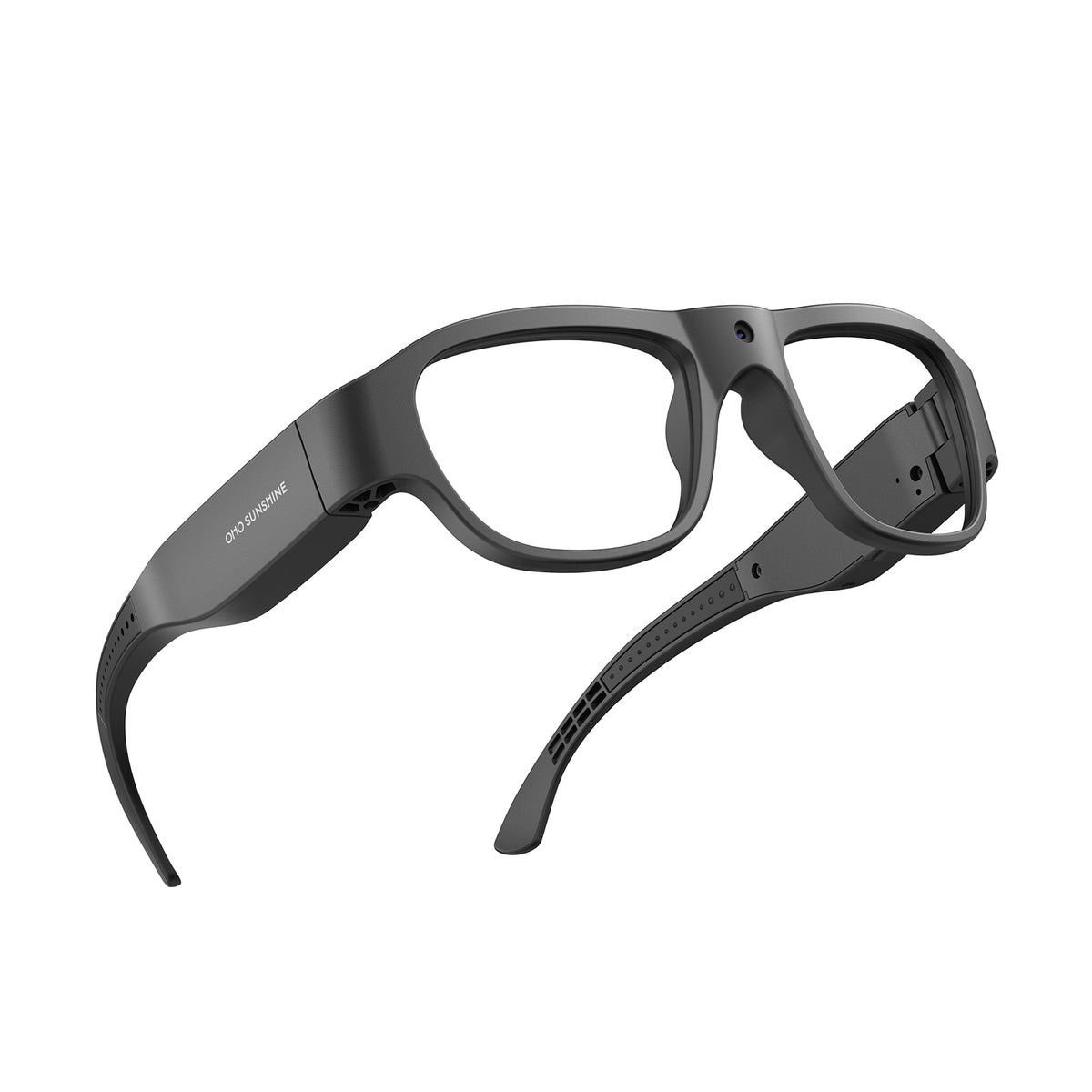 Black OHO SUNSHINE Touch smart glasses with Prescription lenses.