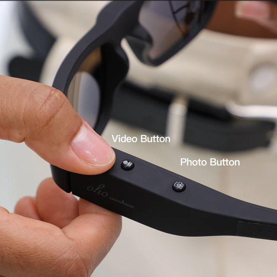 OhO Sunshine Touch Camera Sunglasses 32GB Full HD 1080P Video Recording  UV400 Blue Light Blocking & Photochromic Lens
