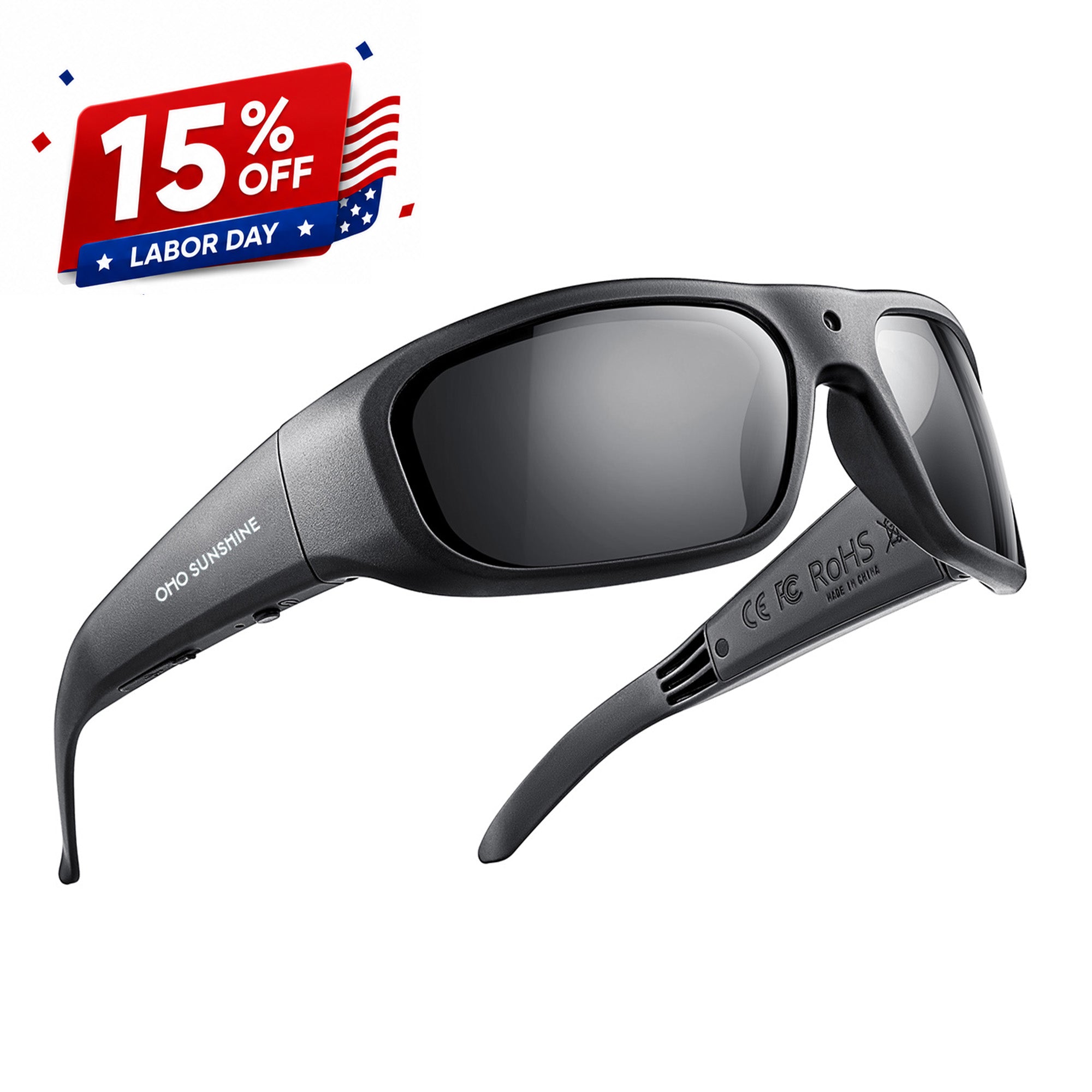 OHO SUNSHINE Vidsoul Smart Camera Glasses - HD 1080P & 24MP Polarized