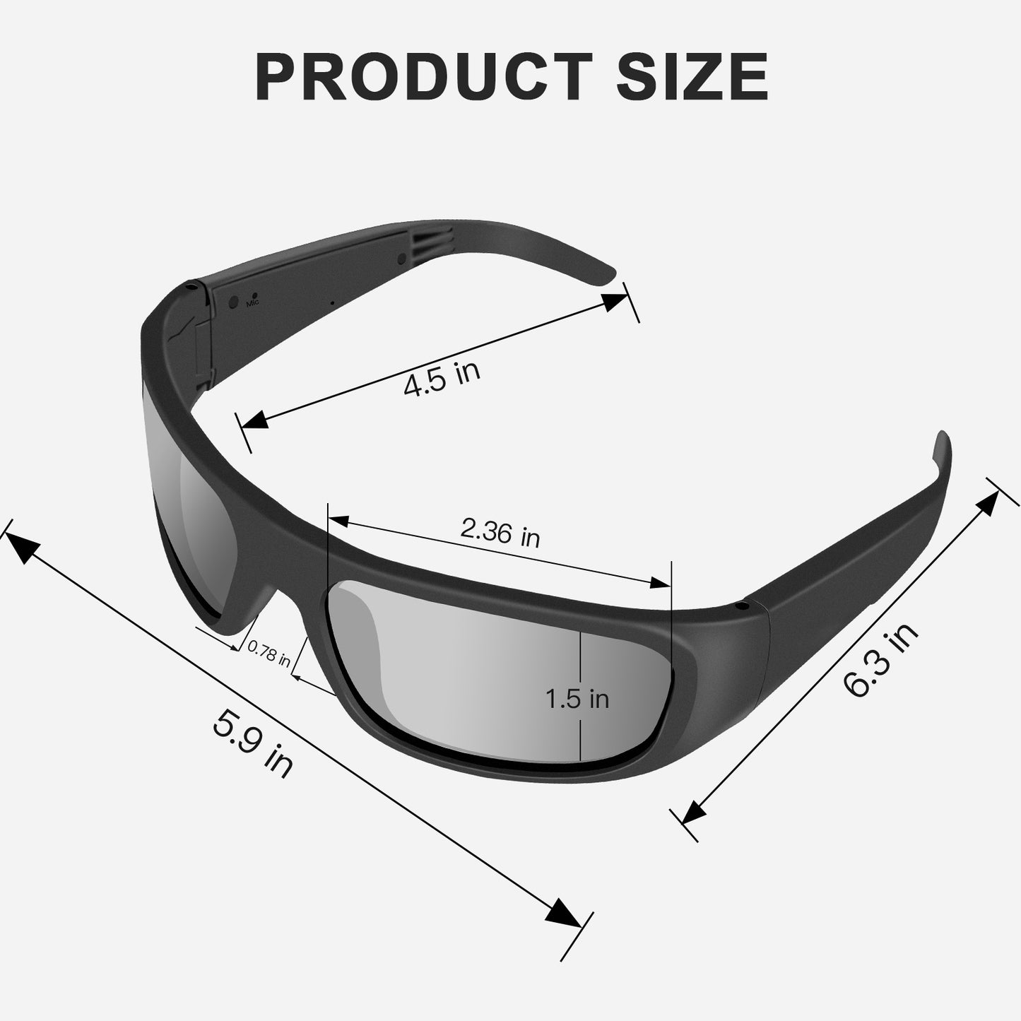 Occhiali intelligenti OhO Sunshine Pulse con altoparlante Bluetooth e microfono integrato