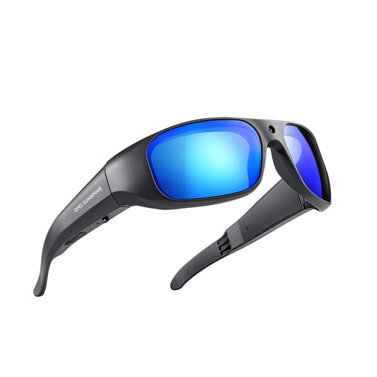 Occhiali da sole OhO Sunshie Brave 4K con videocamera, registrazione video Ultra HD, lenti polarizzate blu UV400