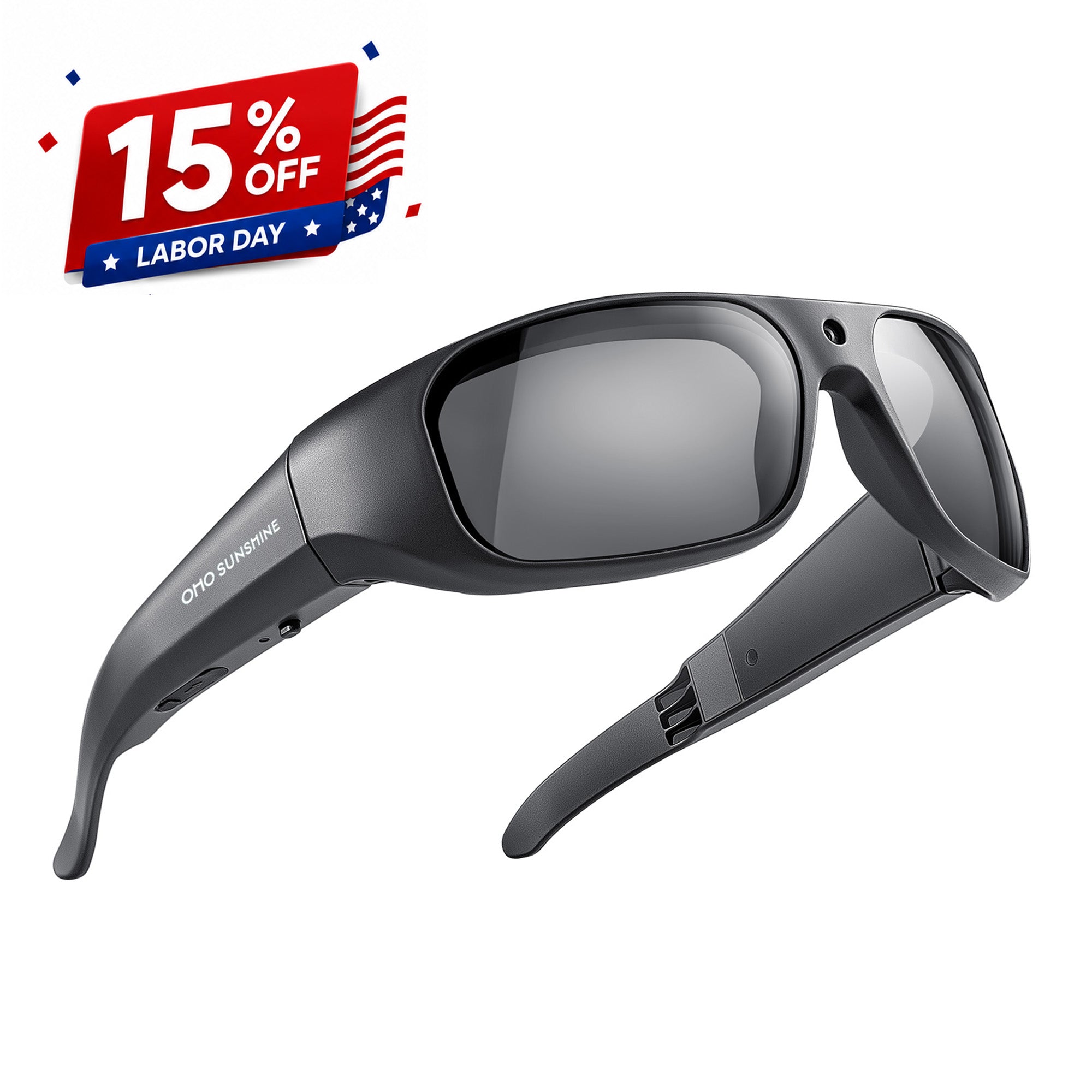 OHO SUNSHINE Brave Smart Camera Glasses - Ultra HD 4K & 24MP Polarized