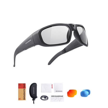 OhO Sunshine Vidsoul Smart Camera Glasses - HD 1080P & 24MP Photochromic Lens