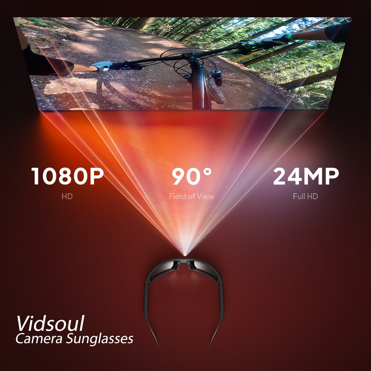 OhO Sunshine Vidsoul Camera Sunglasses Full HD 1080p Video Recording and Photo Taking 32GB