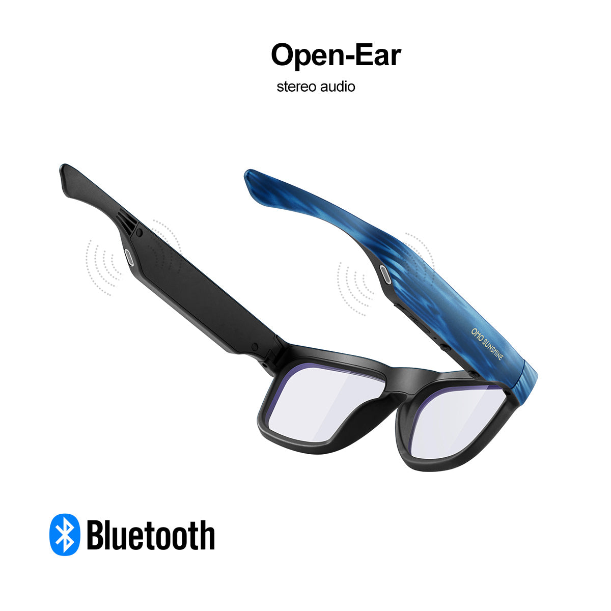 Gafas con cámara OhO Sunshine Edge de 256 GB, grabación de video Full HD 1080p y altavoz Bluetooth para música y llamadas
