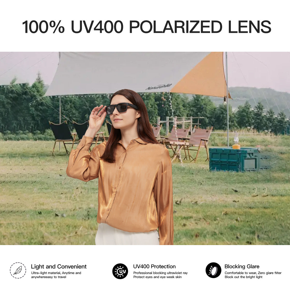 OhO Sunshine Elite Smart Bluetooth Audio Glasses Connecting to Mobile Phone with UV400 Polarized  Lens