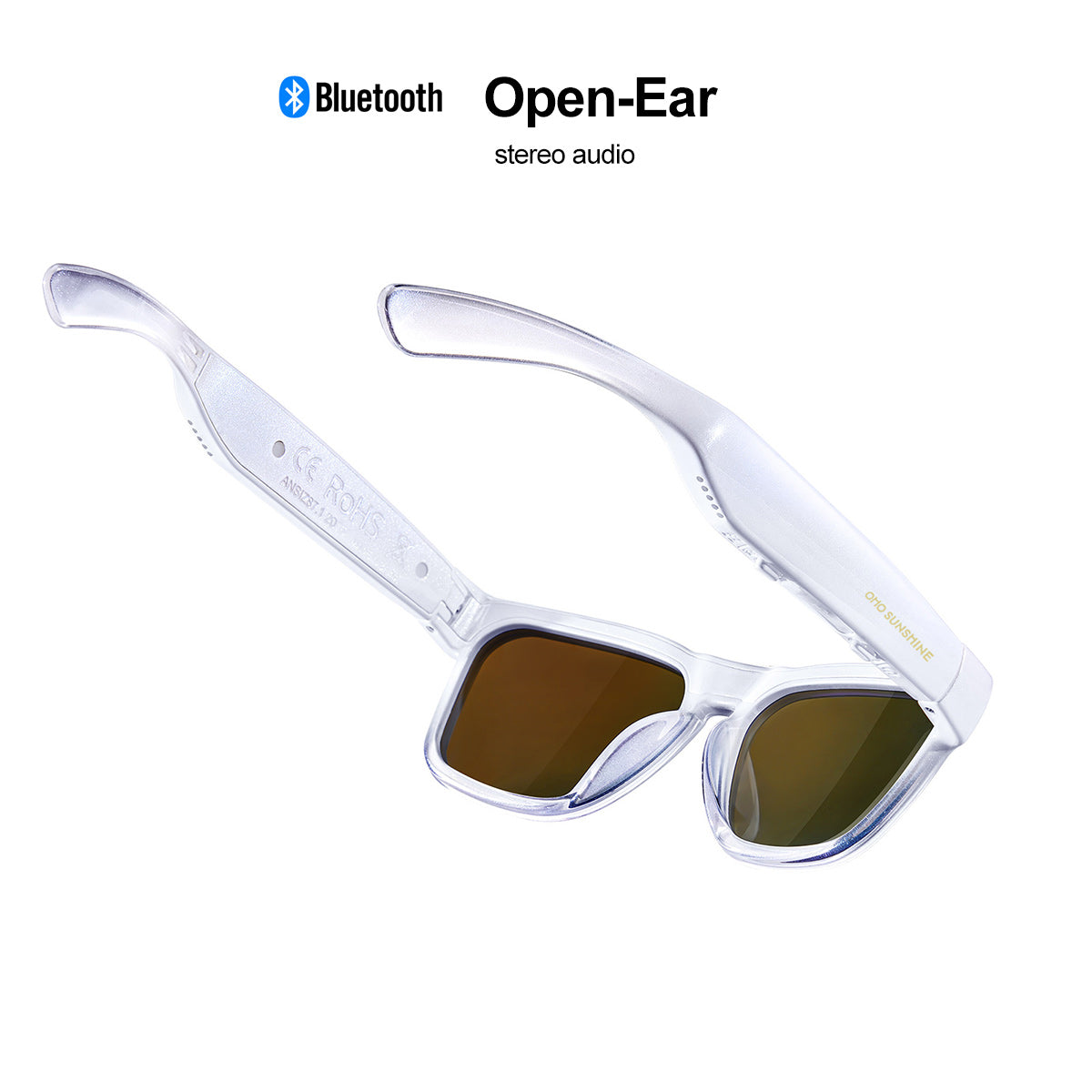 Occhiali audio OhO Sunshine Elite Smart Bluetooth con connessione al telefono cellulare e lenti polarizzate UV400 per lo sport