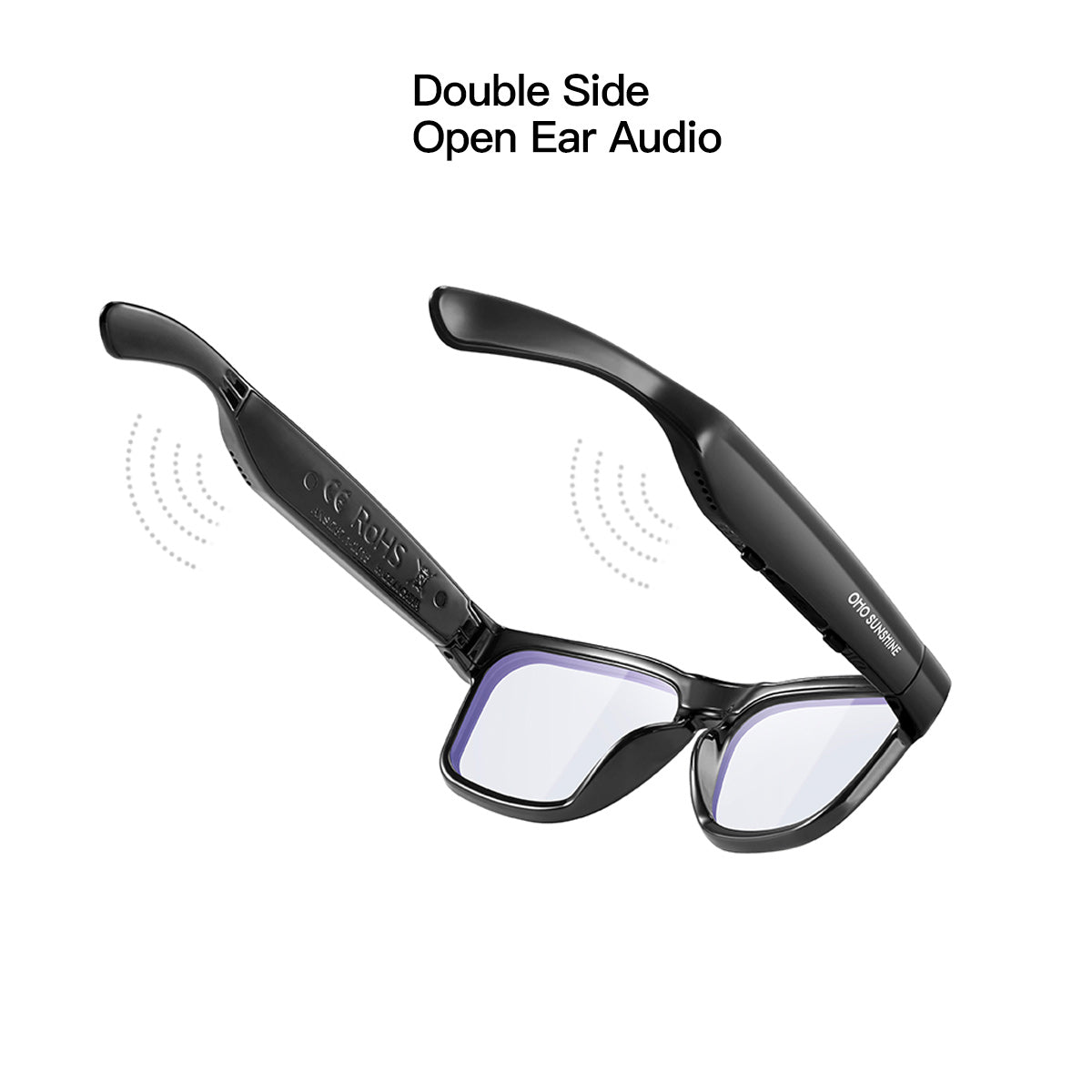 OhO Sunshine Elite Smart Bluetooth Audio Glasses with Blue Light Blocking Lens for Men & Women