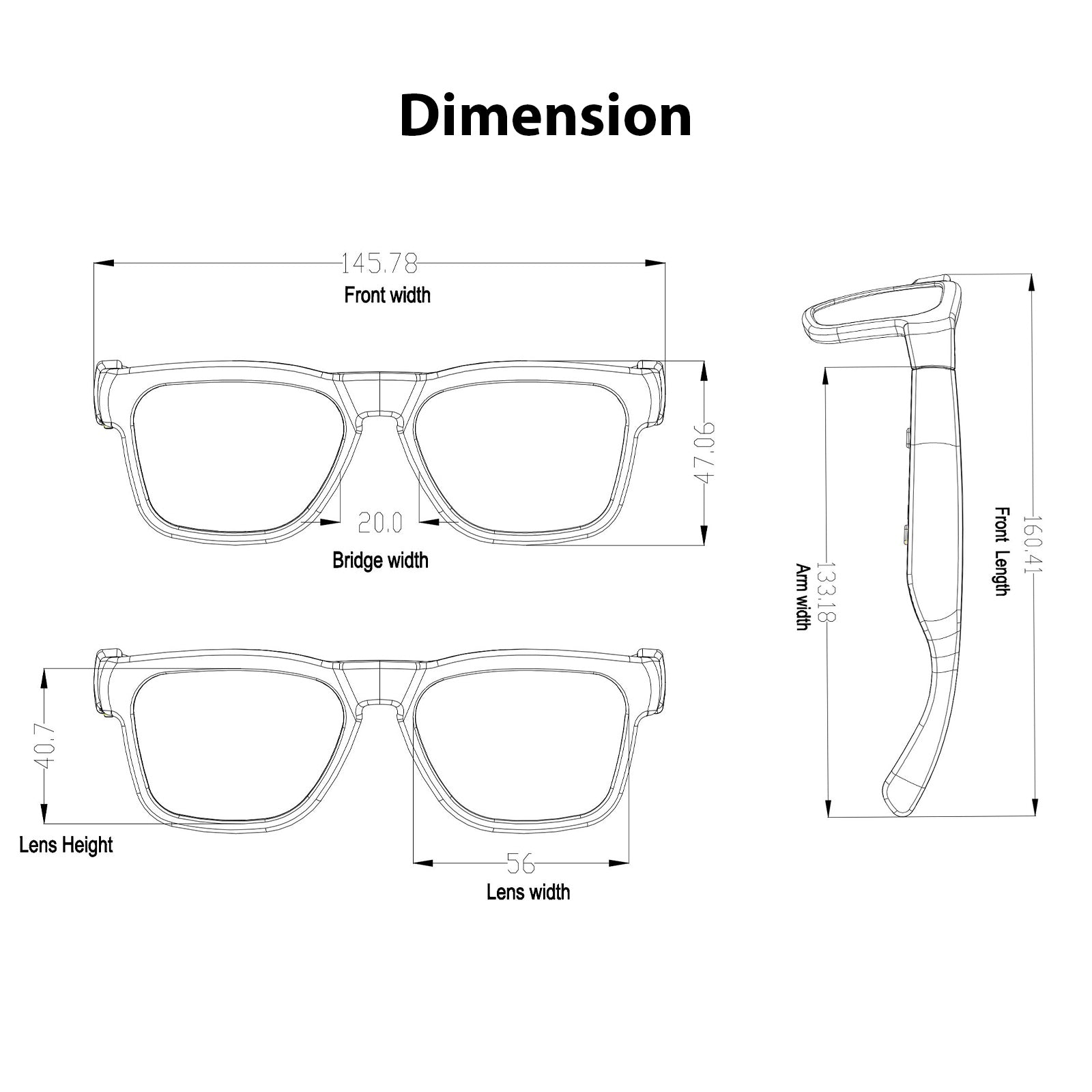 OhO Sunshine Elite Smart Bluetooth Audio Glasses with Blue Light Blocking Lens for Men & Women