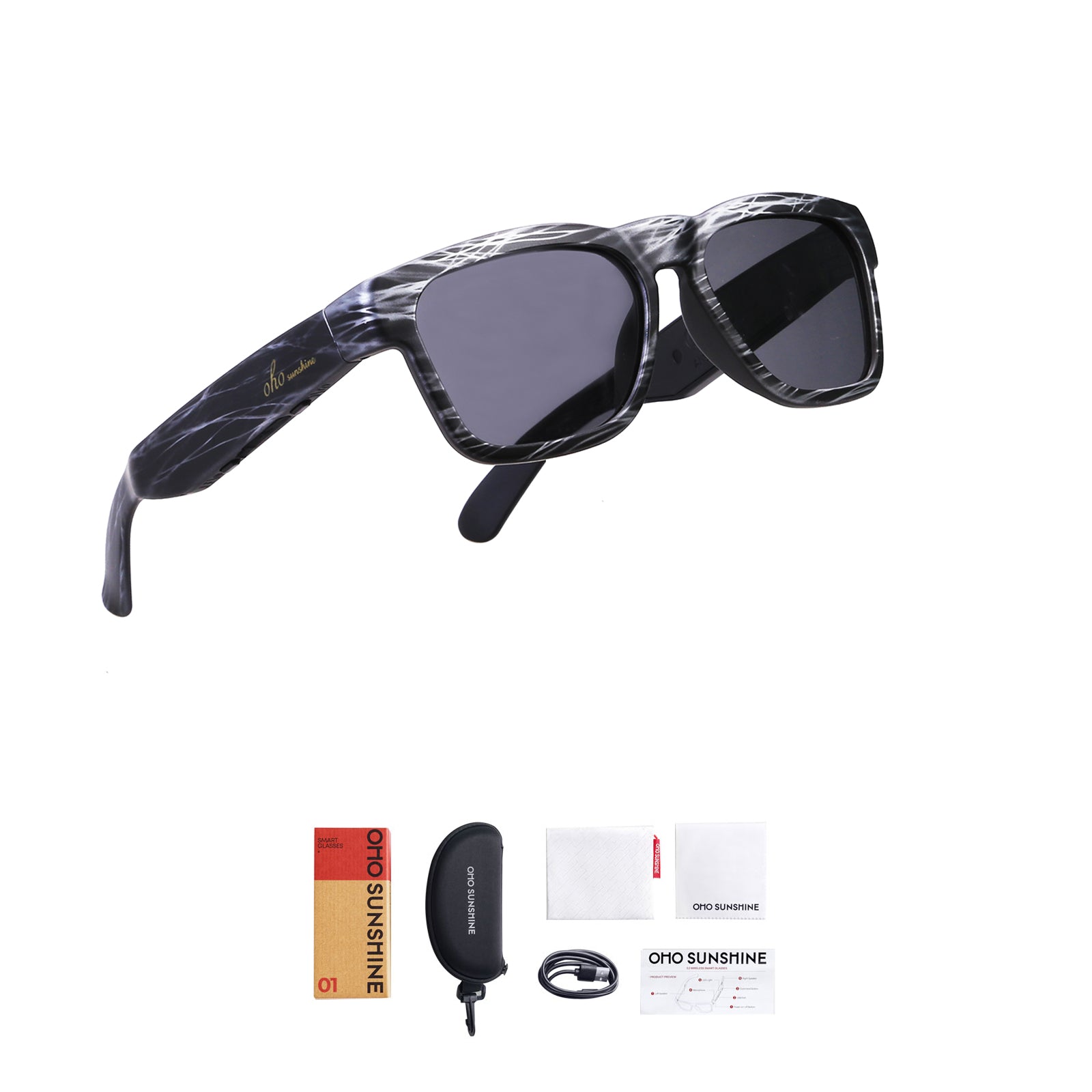 OhO Sunshine Elite Smart Bluetooth Glasses - Photochromic Lens