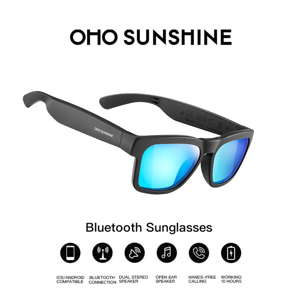 Occhiali audio OhO Sunshine Elite Smart Bluetooth con connessione al telefono cellulare e lenti polarizzate UV400
