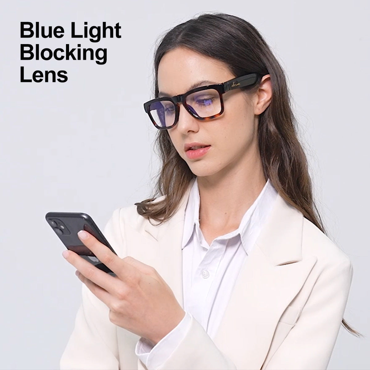 OhO Sunshine Elite Smart Bluetooth Audio Glasses with Blue Light Blocking Lens for Men & Women