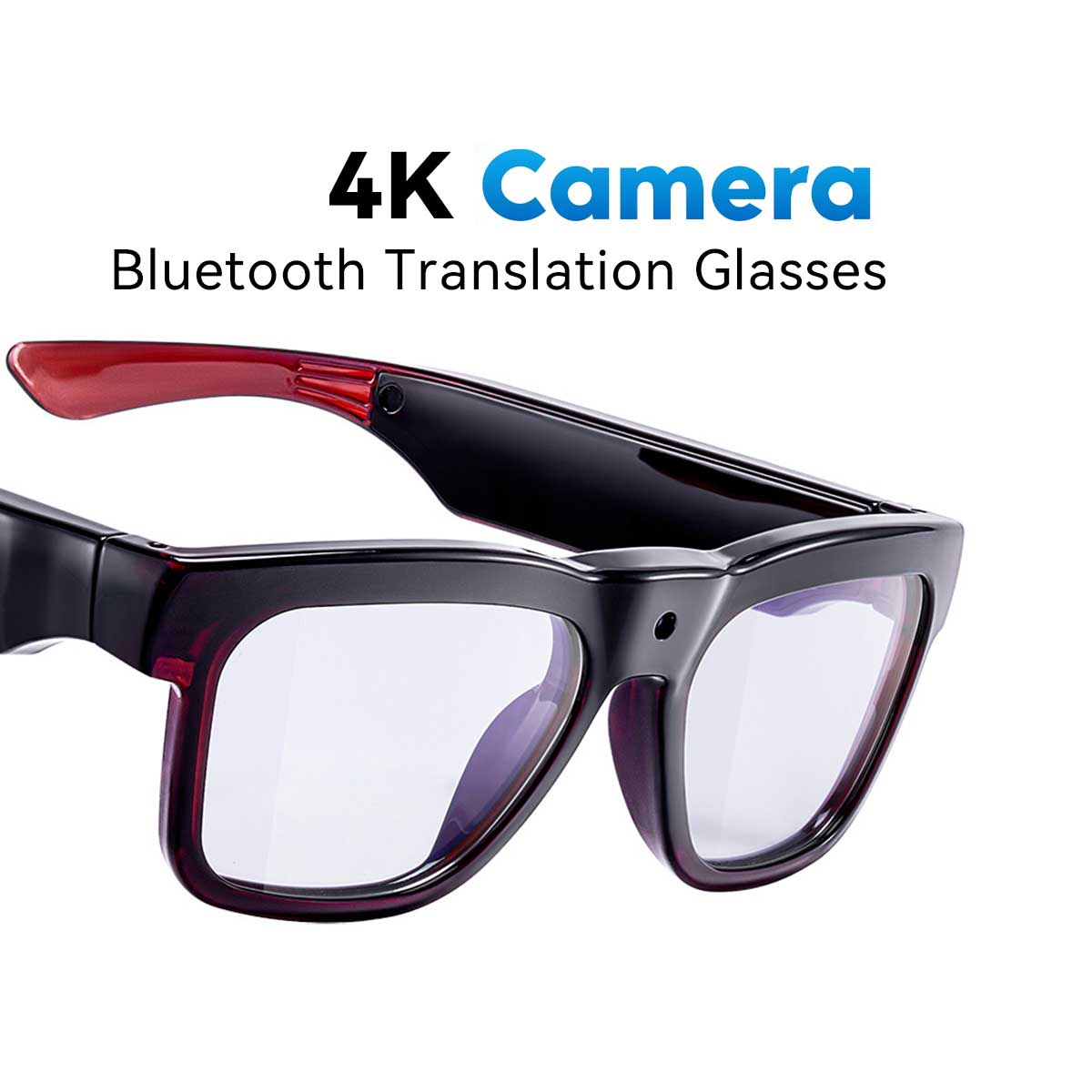 OhO Sunshine Edge Pro 4K Bluetooth Smart Translation Glasses，Real-Time AI Language Translator,Ultra HD Camera, Hands-Free Call, for Travel & Businessnds-Free Recording Glasses for Travel, Meetings, Vlogging