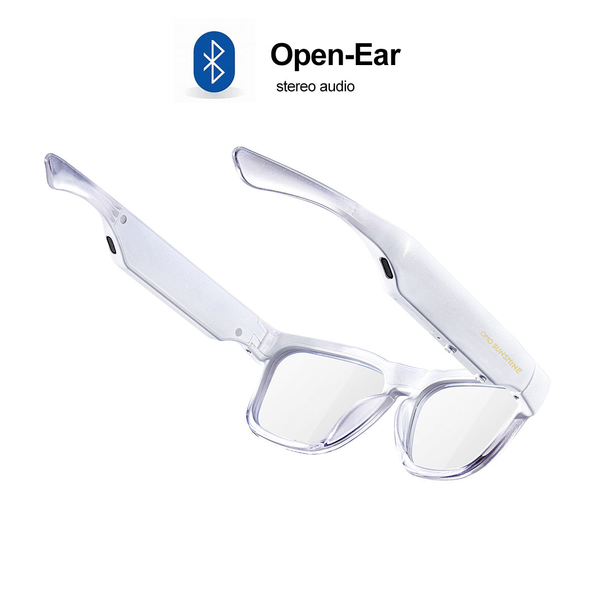 Occhiali intelligenti OhO Sunshine Sunblazer con altoparlante audio Bluetooth e lettore musicale MP3 per uso esterno e interno