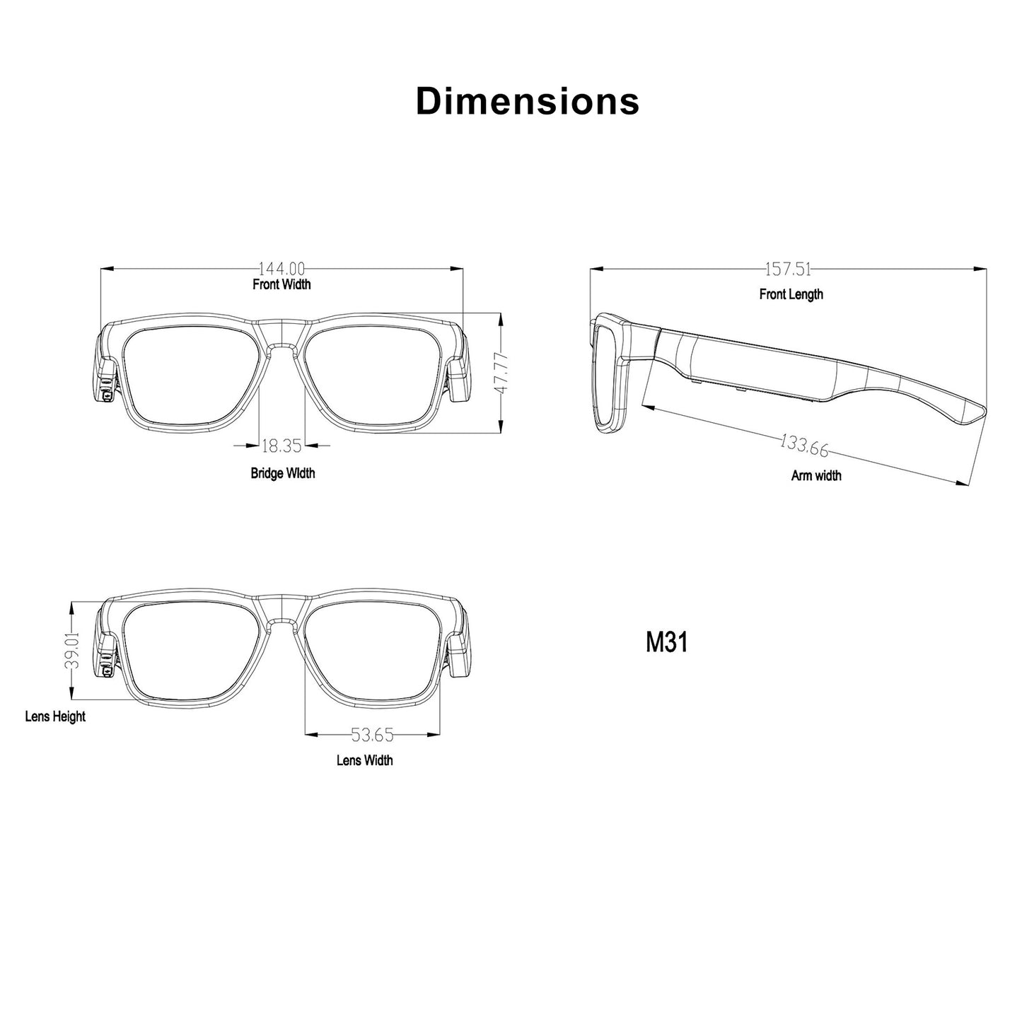 OhO Sunshine Sunblazer Smart Glasses with Bluetooth Audio Speaker & Mp3 Music Player for Outdoor & Indoor Use