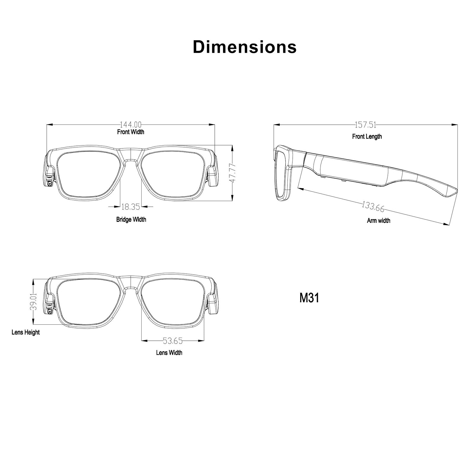 OhO Sunshine Sunblazer Smart Glasses with Bluetooth Audio Speaker & Mp3 Music Player for Outdoor & Indoor Use