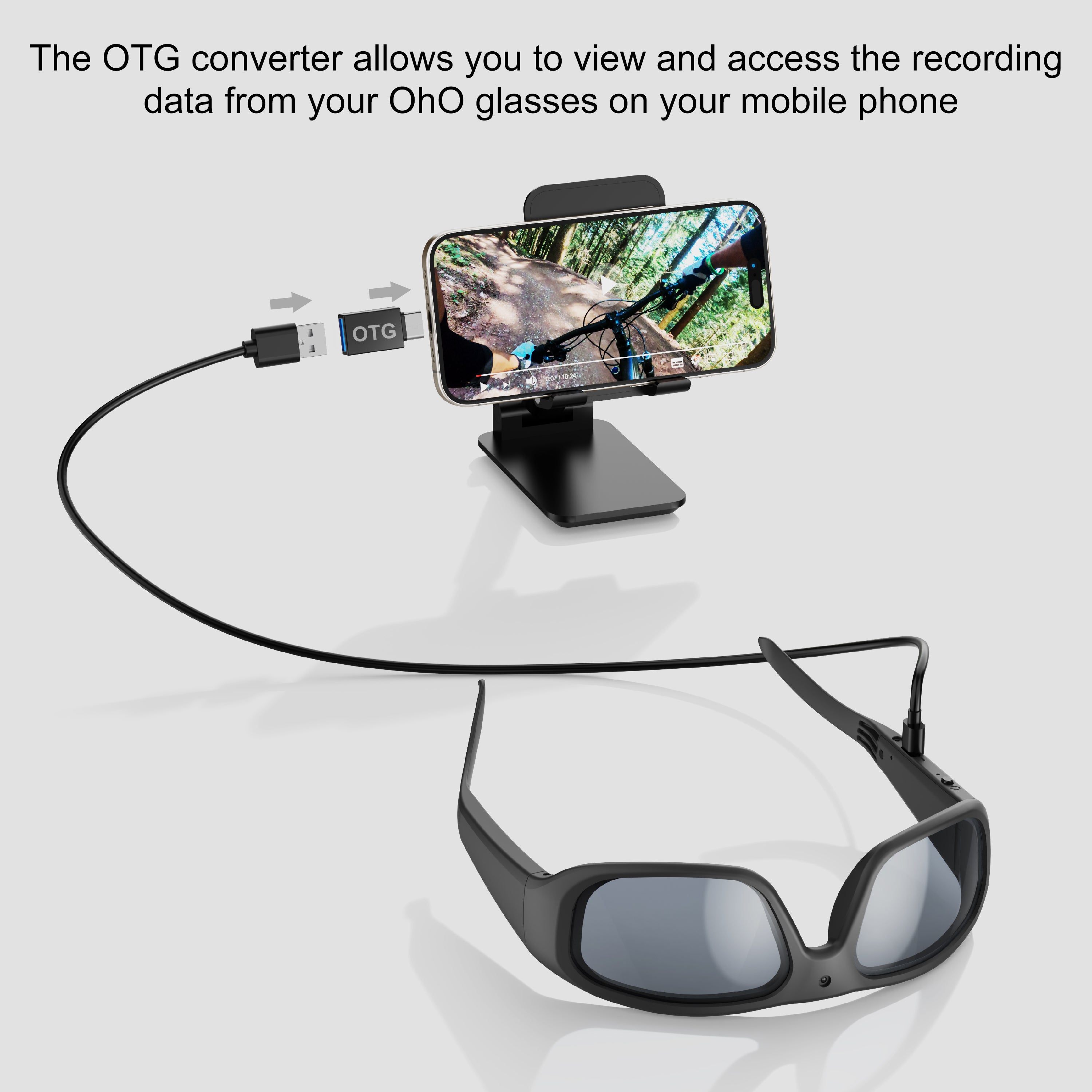 OhO Sunshine Skyshot Smart Ski Goggles with WiFi 4K Camera to Record Ultra HD Video and Take Photo