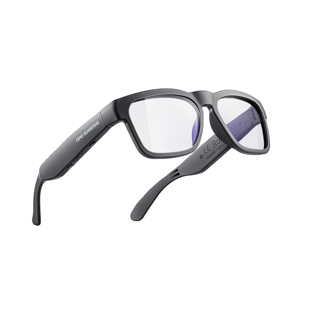 OhO Sunshine Elite Smart Bluetooth Audio Glasses with Blue Light Blocking Lens for Men & Women