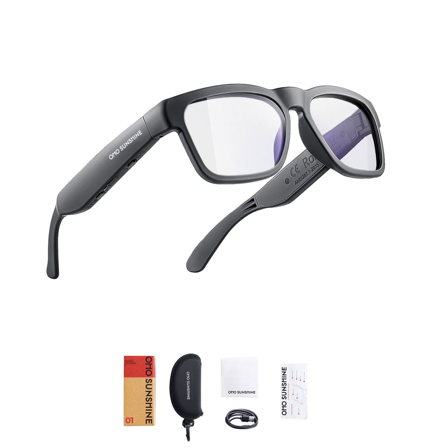 Gafas de audio inteligentes OhO Sunshine Elite con Bluetooth y lentes con filtro de luz azul para hombres y mujeres