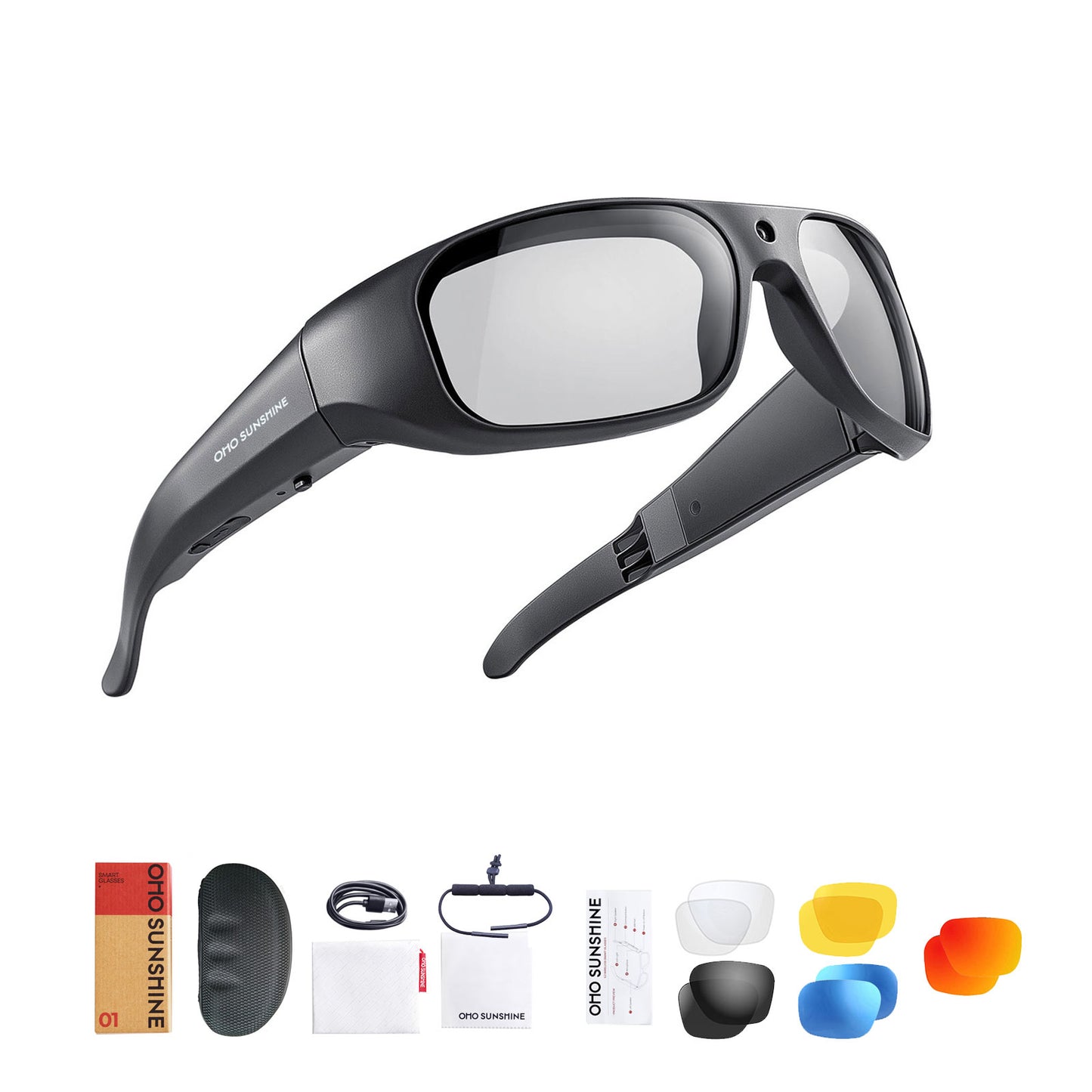 Occhiali da sole OhO Sunshie Brave 4K con videocamera e registrazione video Ultra HD con lenti fotocromatiche