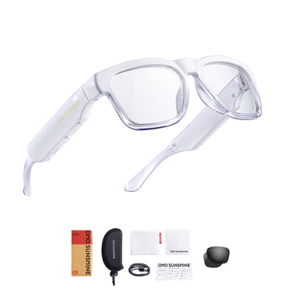 Occhiali intelligenti OhO Sunshine Sunblazer con altoparlante audio Bluetooth e lettore musicale MP3 per uso esterno e interno
