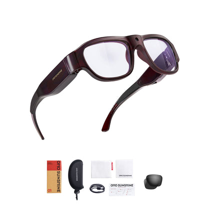 Occhiali da sole OhO Sunshine Touch Camera, registrazione video Full HD 1080P da 32 GB, lenti fotocromatiche e anti-luce blu UV400