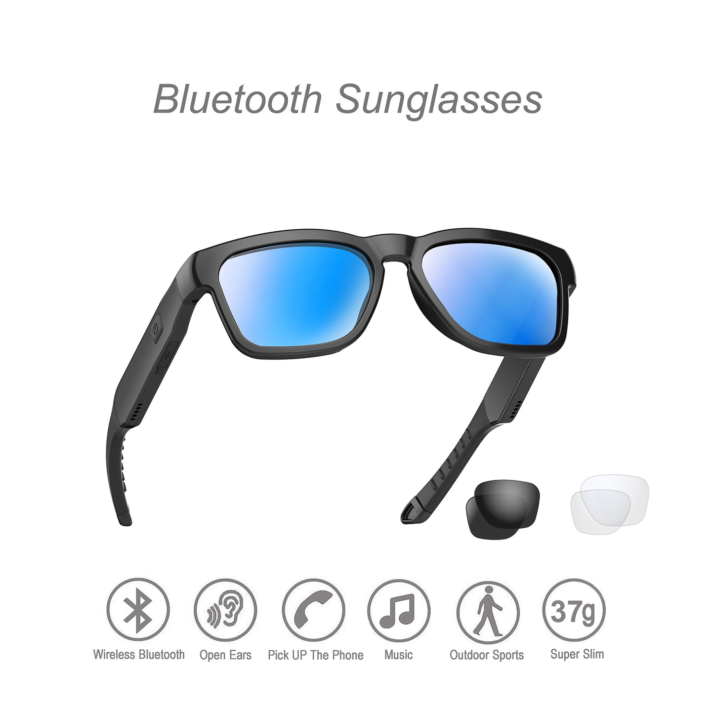 Occhiali intelligenti OhO Sunshine Ease con altoparlante Bluetooth, protezione UV per interni ed esterni